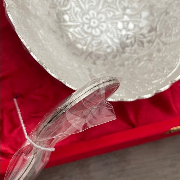 Elegant German silver bowl and tray Set in Red gift Box - Picture 5 of 8